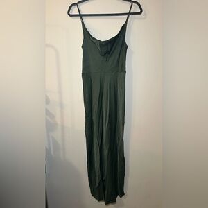 Anthropologie Elyse Bias Green Classic Cowl Neck Slip Maxi Dress Size Small